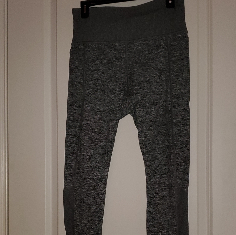 Athleta Exhale Heel Tight Heather Gray Full Length Leggings, M